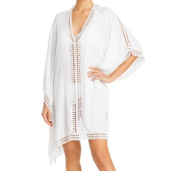 Tommy Bahama Women's Lace Trim Tunic Swim Cover-Up in White - Picture 1 of 10